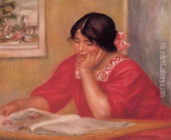 Leontine Reading Oil Painting - Pierre Auguste Renoir