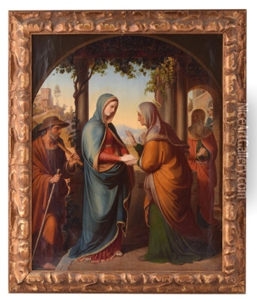 The Virgin Mary Greeting Elizabeth Oil Painting - Karl von Blaas