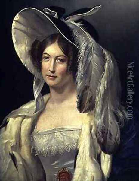 Victoria May Louise Duchess of Kent 1786-1861 Oil Painting - George Henry Harlow