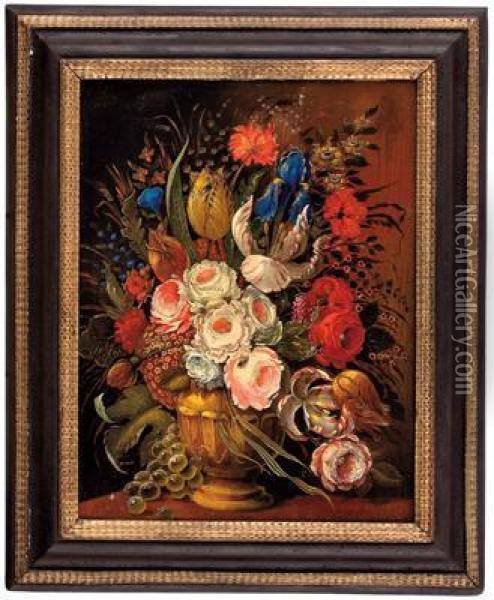 Blumenstillleben Mit Rosen Und Tulpen Oil Painting - Ambrosius the Elder Bosschaert