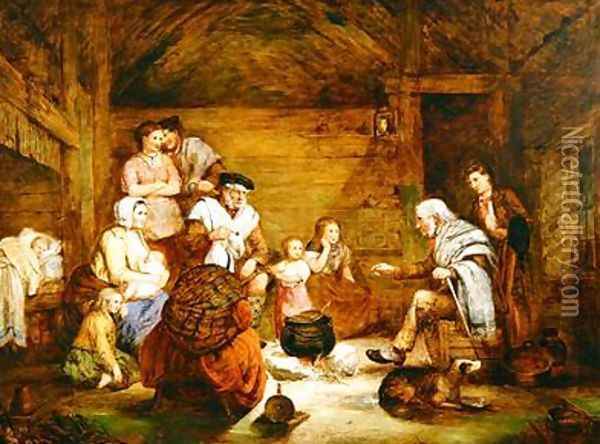 In the Crofters Home Oil Painting - Alexander Leggett