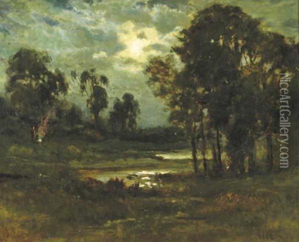Moonlit Landscape Oil Painting - William Keith
