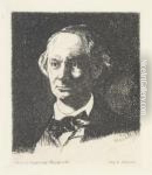 Charles Baudelaire De Face Iii (guerin 38; Harris 61) Oil Painting - Edouard Manet