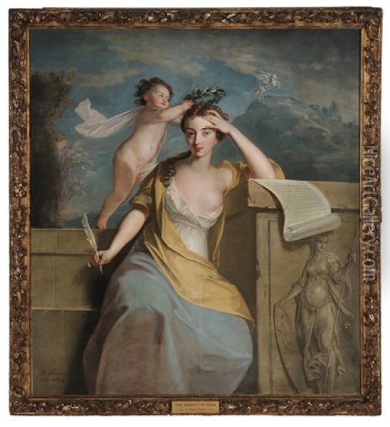 The Goddess Of Verse Oil Painting - Philip Mercier