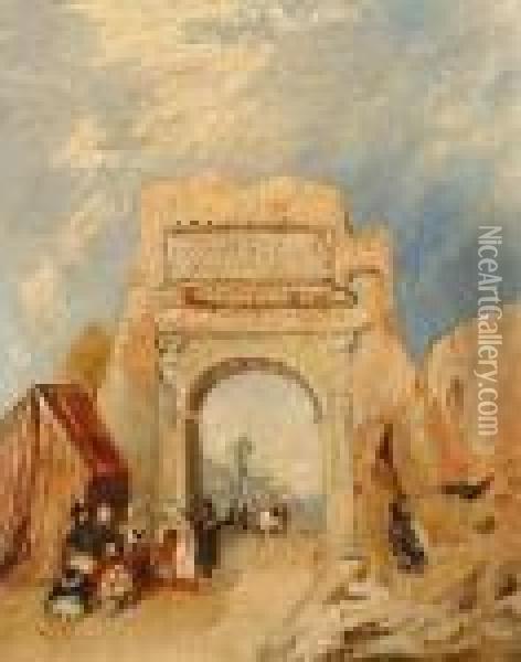 The Arch Of Titus, Rome. Oil Painting - James Holland