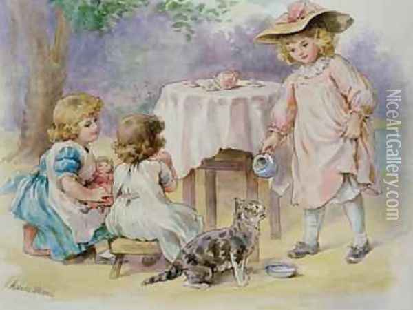 The Tea Party 1876 Oil Painting - Agnes Nicholl