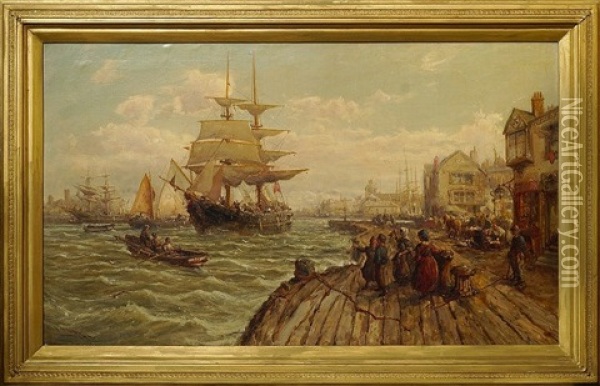 View Of Peel Harbour, Isle Of Man Oil Painting - William Edward Webb