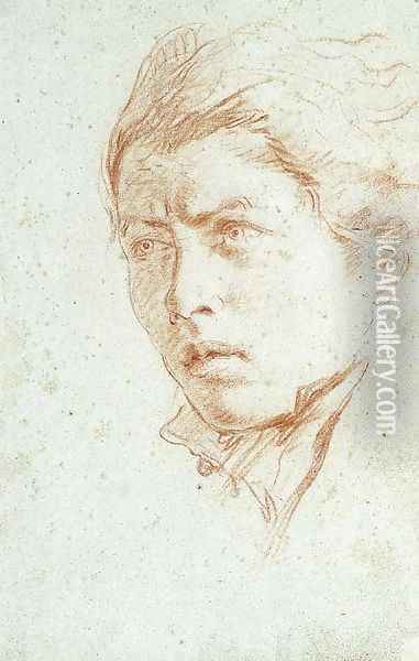 The Head of young Man Oil Painting - Lorenzo Tiepolo