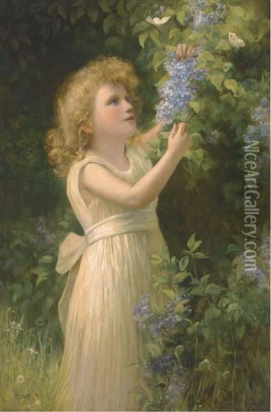 Lilac Time Oil Painting - John Shirley Fox