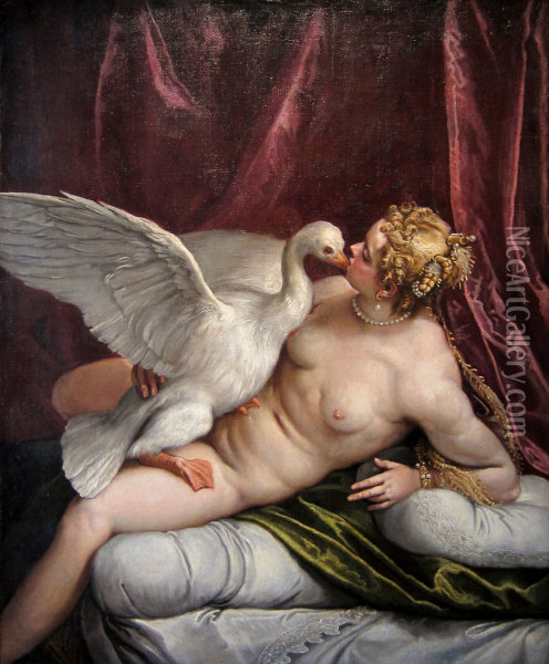 Leda and the Swan Oil Painting - Paolo Veronese (Caliari)