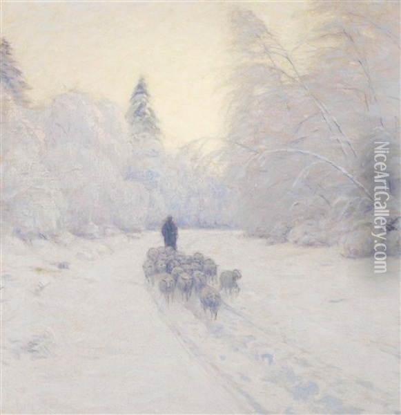Snow Scene Oil Painting - Lovell Birge Harrison