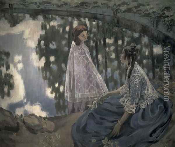 The Pond, 1902 Oil Painting - Viktor Elpidiforovich Borisov-Musatov