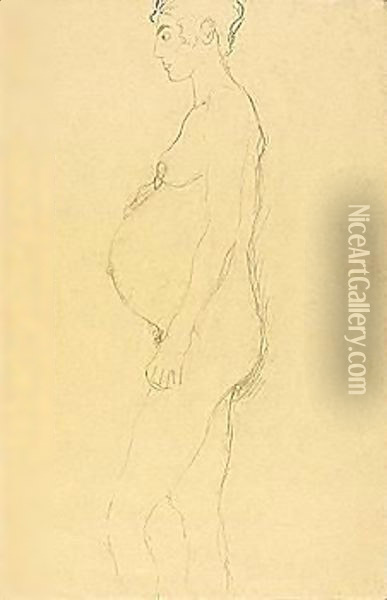 Female nude Oil Painting - Gustav Klimt