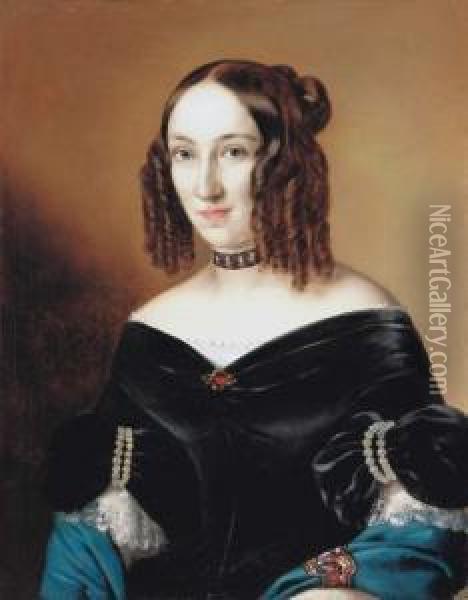 Countess Mrs. Janos Bethlen, Baroness Zsuzsanna Wesselenyi Oil Painting - Miklos Barabas