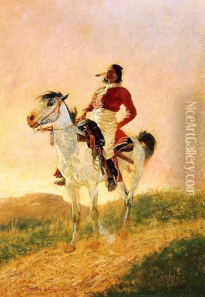 Modern Comanche Oil Painting - Frederic Remington