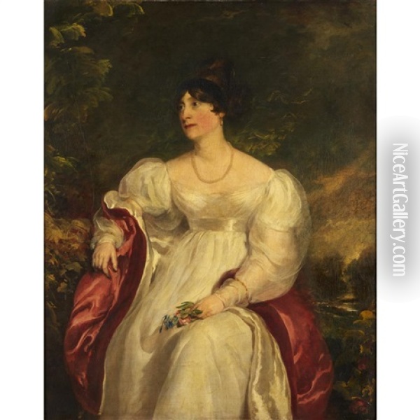 Portrait Of A Lady, Three-quarter Length, Said To Be Mrs. Ramsbottom Oil Painting - Thomas Lawrence