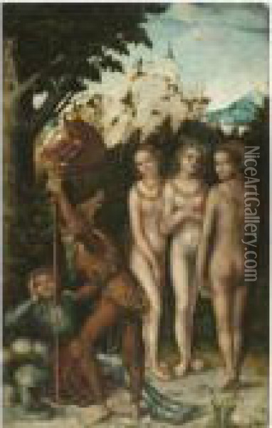 The Judgment Of Paris Oil Painting - Lucas The Elder Cranach