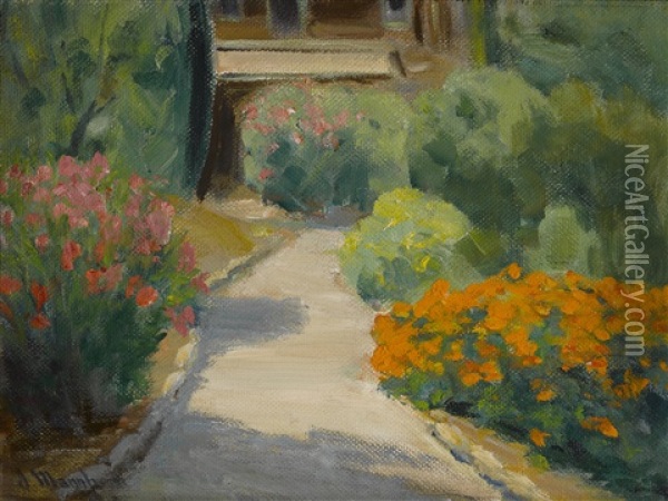 The Garden At The Mannheim Home Oil Painting - Jean Mannheim