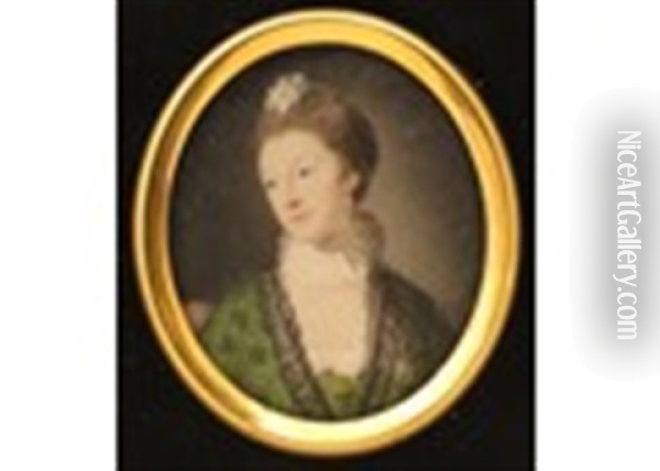 Portrait Miniature Of Lady Louisa Lennox, Eldest Daughter Of William Henry 4th Marquis Of Lothian And Wife Of Lord George Lennox, 2nd Son Of Charles 2nd Duke Of Richmond Oil Painting - Ozias Humphry