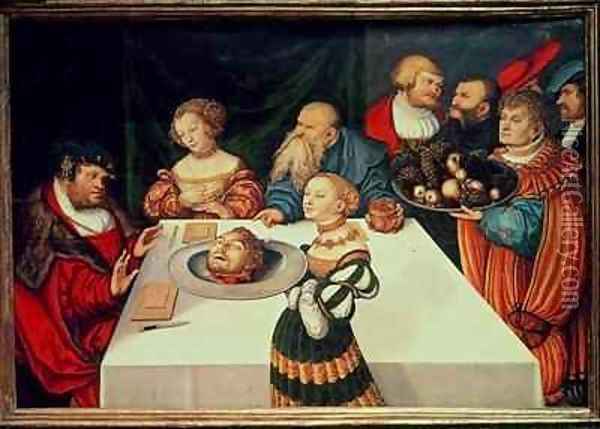 The Feast of Herod Oil Painting - Lucas The Elder Cranach