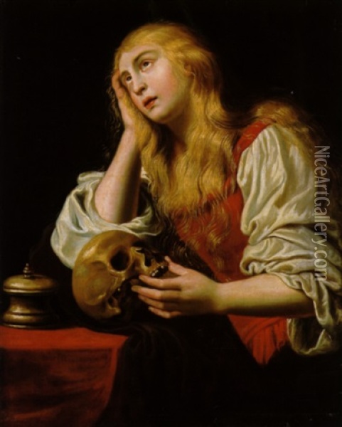 Die Magdalena Oil Painting - Abraham Janssens