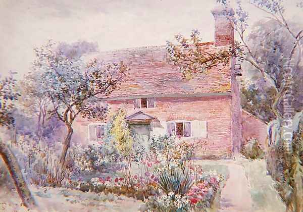A Cottage Garden Oil Painting - Charles Rowbotham