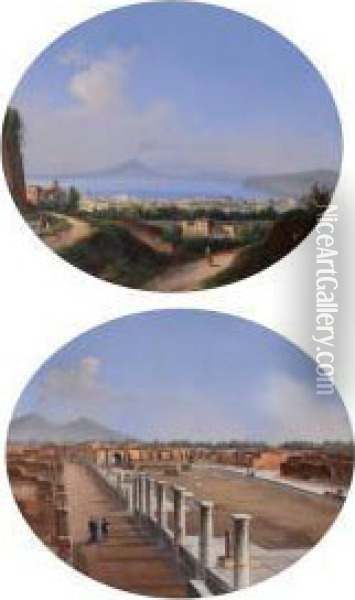 Veduta Di Pompei Oil Painting - B. Meuris