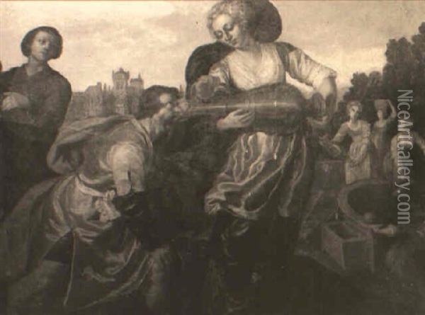 Christ And The Woman Of Samaria Oil Painting - Caspar de Crayer