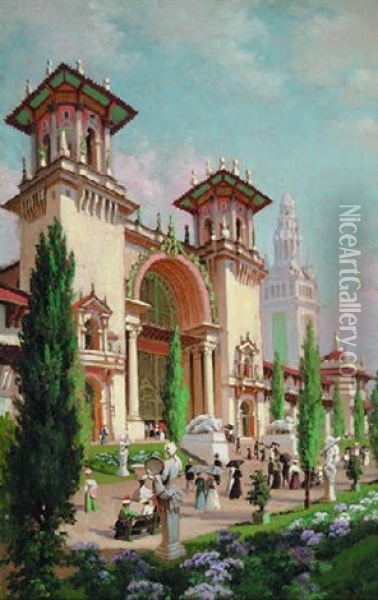 Electric Building, Pan American Exposition 1901; Buffalo N.y. Oil Painting - John Ross Key
