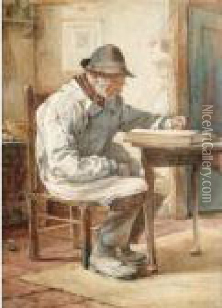 The Old Book Oil Painting - William Langley