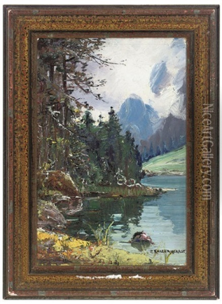 Autumnal Landscape (+ 2 Others; Set Of 3) Oil Painting - Carl Kaiser-Herbst