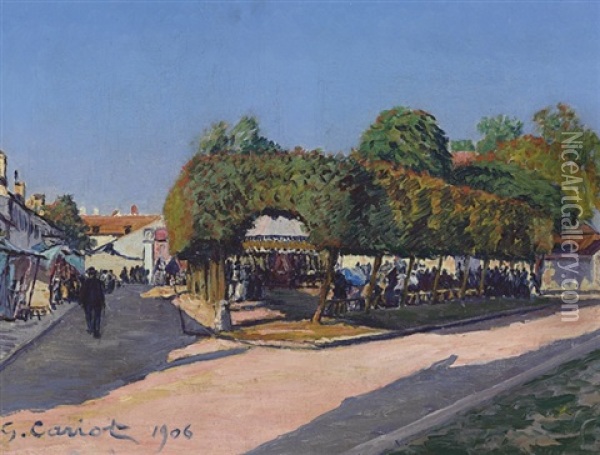Scene De Rue Oil Painting - Gustave Camille Gaston Cariot