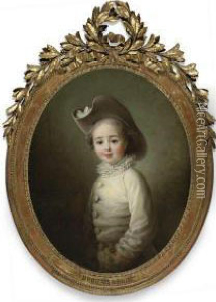 Marie-jean Herault De Sechelles As A Child Oil Painting - Francois-Hubert Drouais