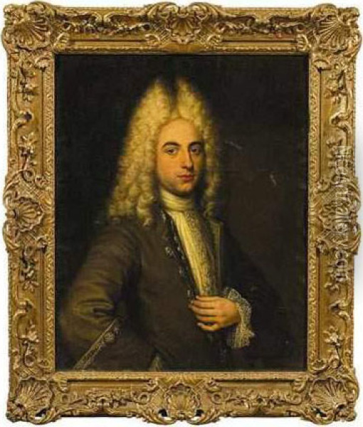 Portrait En Buste D'un Gentilhomme Oil Painting - Jean-Baptiste Oudry