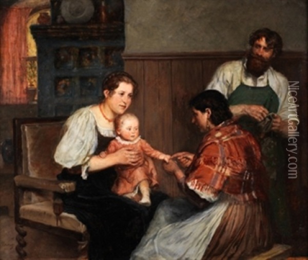 La Familia Oil Painting - Modesto Brocos y Gomez