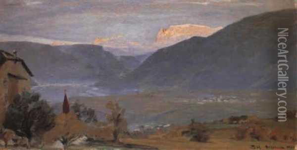 Alpeglod, Bjerglandskab I Tyrol Oil Painting - Peder Severin Kroyer