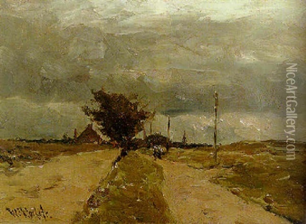 An Extensive Polder Landscape Oil Painting - Willem Roelofs
