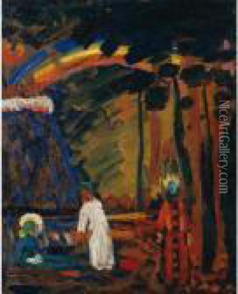 Ariel-szene Aus Faust Ii (ariel Scene From Faust Ii) Oil Painting - Wassily Kandinsky