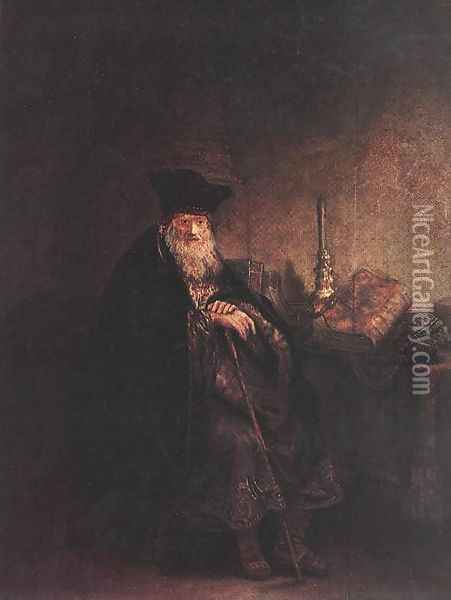 Old Rabbi 1642 Oil Painting - Rembrandt Van Rijn