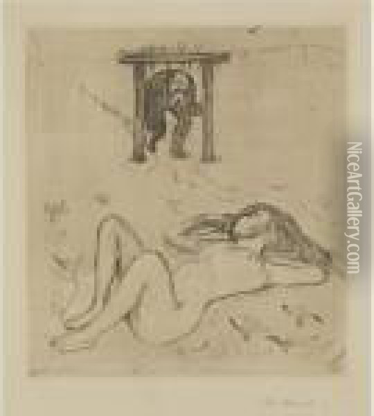 Under The Yoke (w. 56) Oil Painting - Edvard Munch