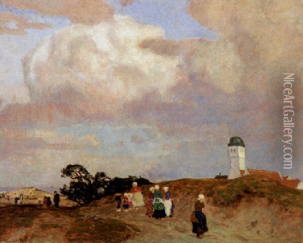Sonntag Nachmittag In Den Dunen Von Katwyk Oil Painting - Carl (Karl, Charles) O'Lynch of Town