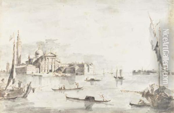 San Giorgio Maggiore, Venice, Seen From The Bacino Oil Painting - Francesco Guardi