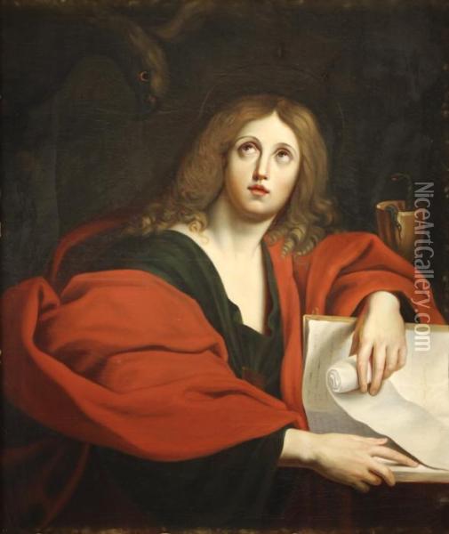San Juan Evangelista Oil Painting - Domenico Zampieri (Domenichino)