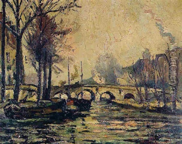 Pont A Paris Oil Painting - Pierre Dumont
