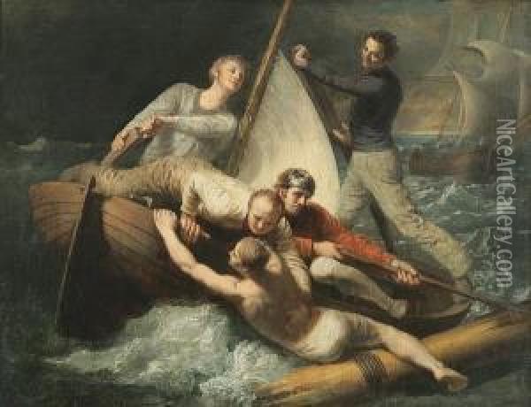 The Rescue Oil Painting - John Singleton Copley