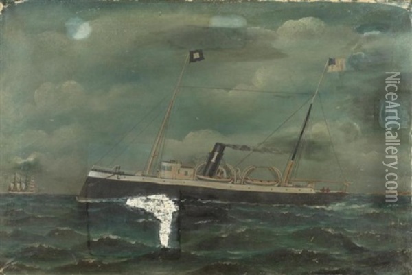 Pilot Boat #1 Oil Painting - Otto Muhlenfeld
