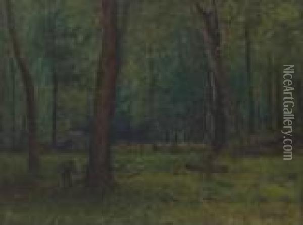 Wood Interior, Keene Valley Oil Painting - George Inness