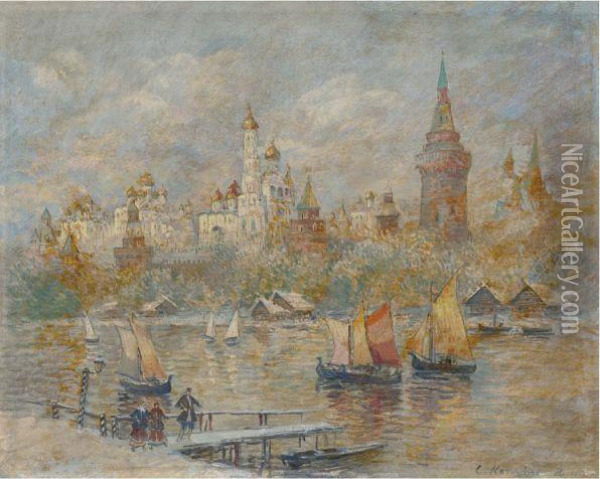 View Of The Kremlin Oil Painting - Konstantin Alexeievitch Korovin