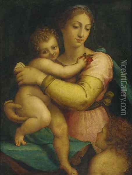 The Madonna and Child with the Infant Saint John the Baptist Oil Painting - Sebastiano Del Piombo