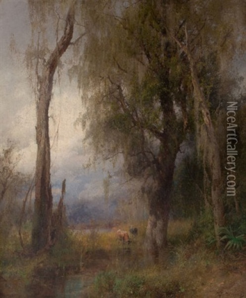 Lazy Days, Everglades Oil Painting - Hermann Herzog